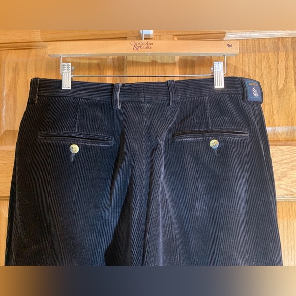 Vintage Nautica Black Pleated Cuffed Classic Fit Corduroy Pants Rigger 34x30 Y2K - Picture 6 of 9